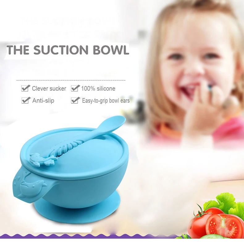 High Temperature Resistance Silicone Baby Bowl Baby Feeding Silicone Bowls with Super Suction for Babies Kids Toddlers