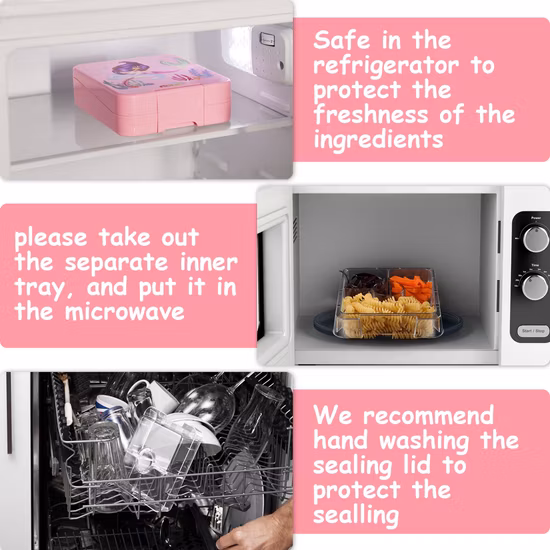Aohea Neues Design, wiederverwendbare, langlebige und auslaufsichere Tritan-Lunch-Bento-Box für Kinder